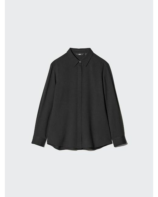Uniqlo Black Rayon Blouse