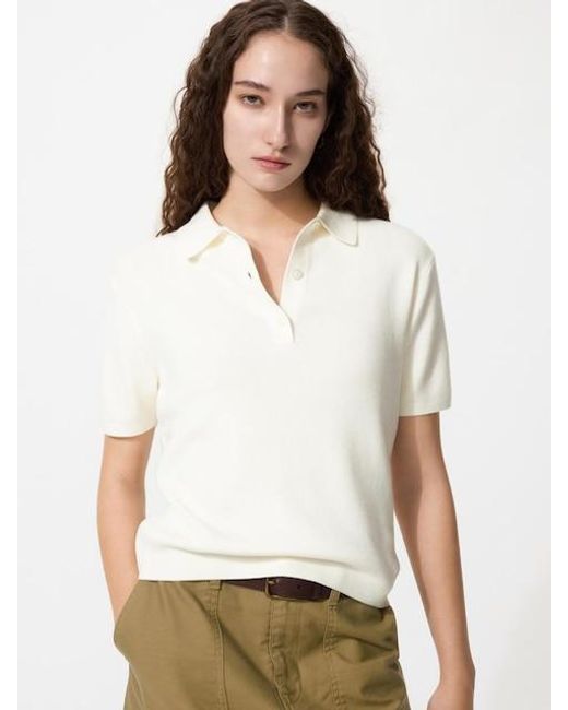 Uniqlo White Polo Jumper (Short Sleeve)