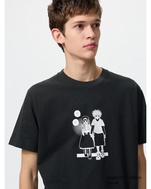 Uniqlo Black Manga Ut Shueisha 100Th Graphic T-Shirt (Hunter X Hunter) for men