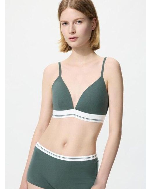 Uniqlo Green Wireless Bra (Cotton)