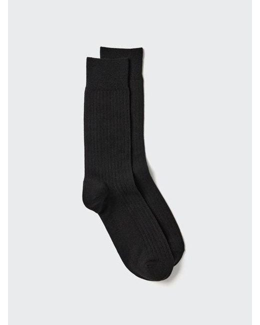 Uniqlo Black Heattech Socks (Wide Ribbed) for men