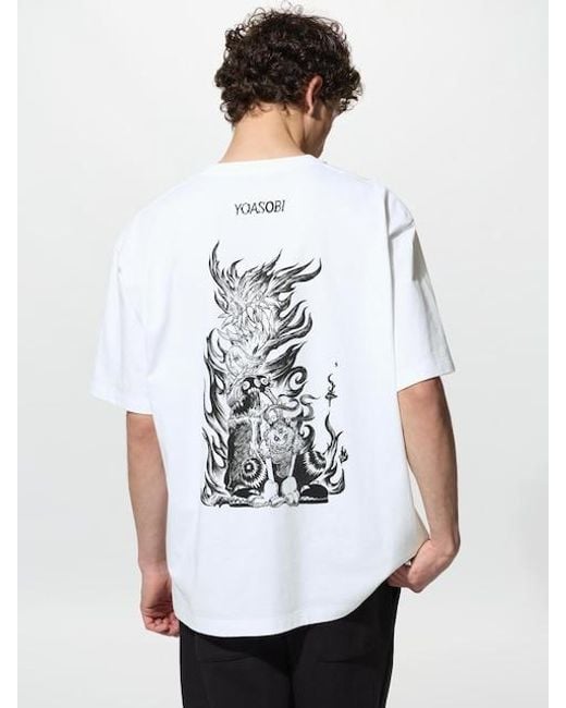 Uniqlo White Yoasobi Ut Graphic T-Shirt for men