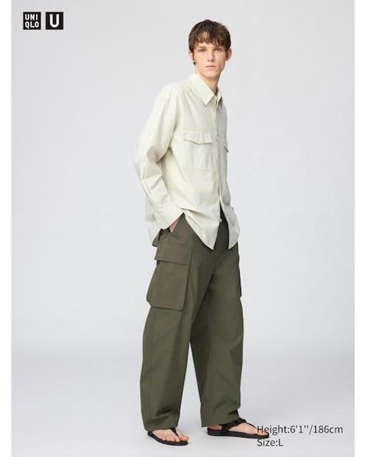 Uniqlo Green Wide Cargo Trousers for men