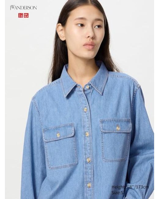 Camisa Vaquera Oversize Uniqlo de color Blue