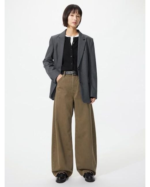Uniqlo Brown Baggy Barrel Leg Jeans