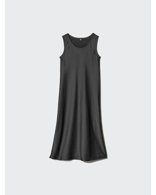 Uniqlo Black Satin Dress (Sleeveless)
