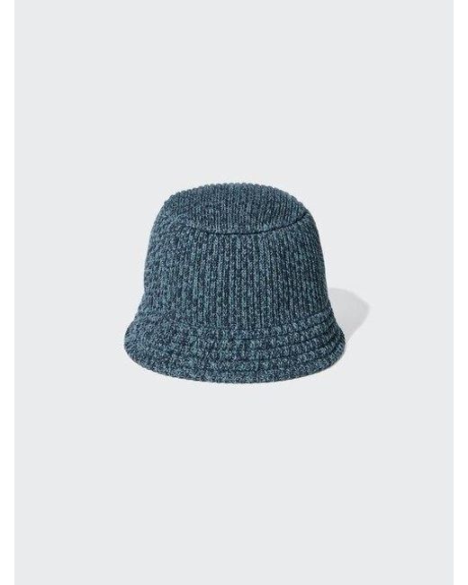 Uniqlo Blue Knit Bucket Hat for men