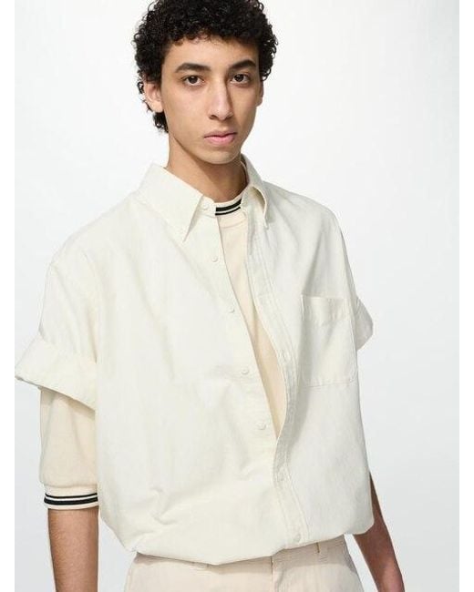 Uniqlo White Oxford Oversized Shirt (Short Sleeve) for men
