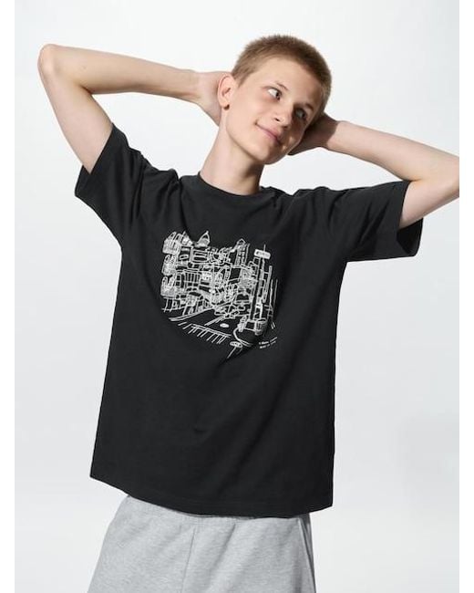 Uniqlo Black Jason Polan Ut Graphic T-Shirt for men