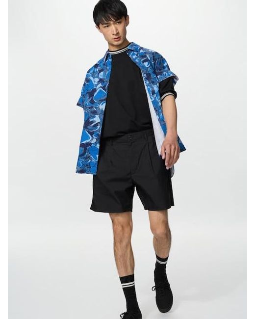 Uniqlo Blue Pleated Shorts for men