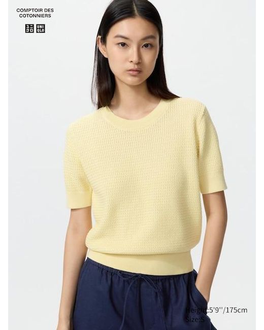 Uniqlo Yellow Cotton Crew Neck Jumper (Short Sleeve)