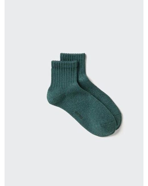 Uniqlo Green Heattech Half Socks (Pile) for men
