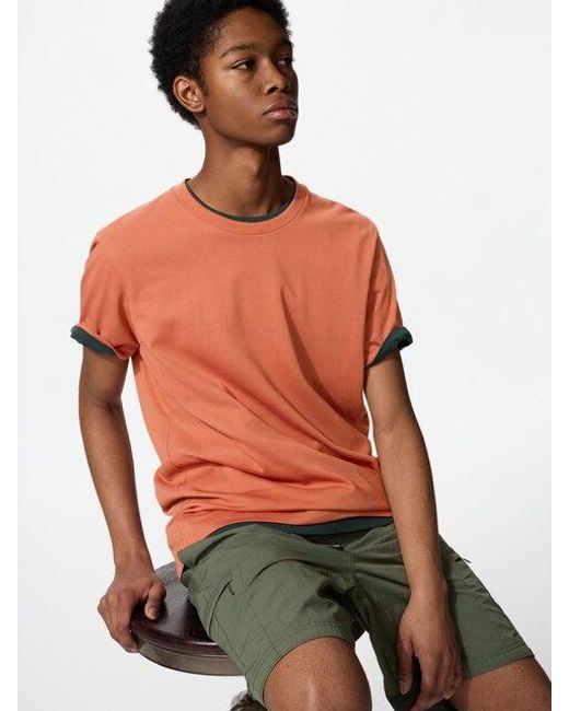 Uniqlo Red Dry Colour Crew Neck T-Shirt for men