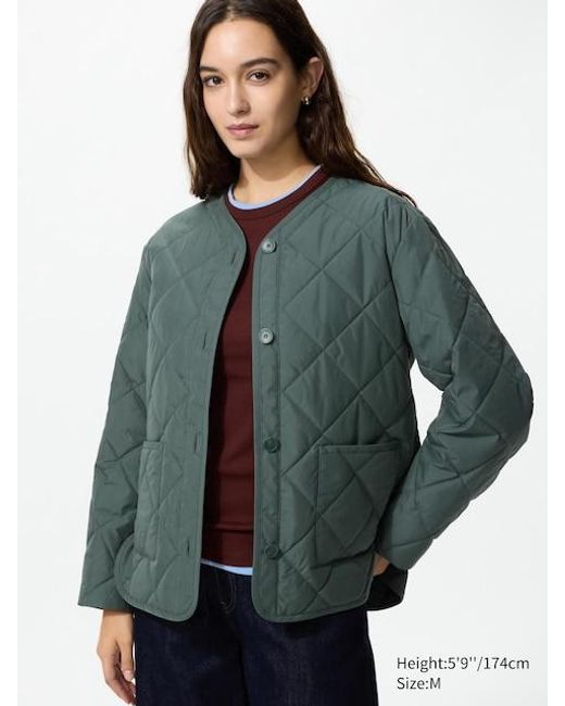 Uniqlo Gray Puffertech Collarless Jacket