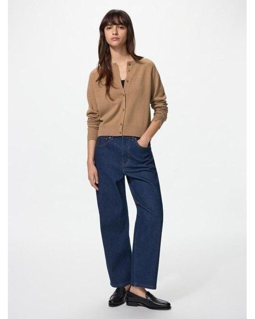 Uniqlo Blue High Rise Straight Jeans