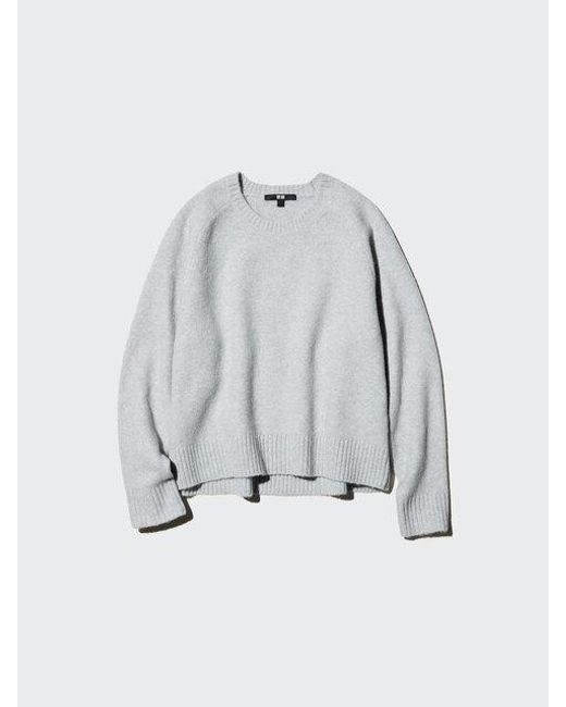 Uniqlo Gray Soufflé Yarn Crew Neck Jumper