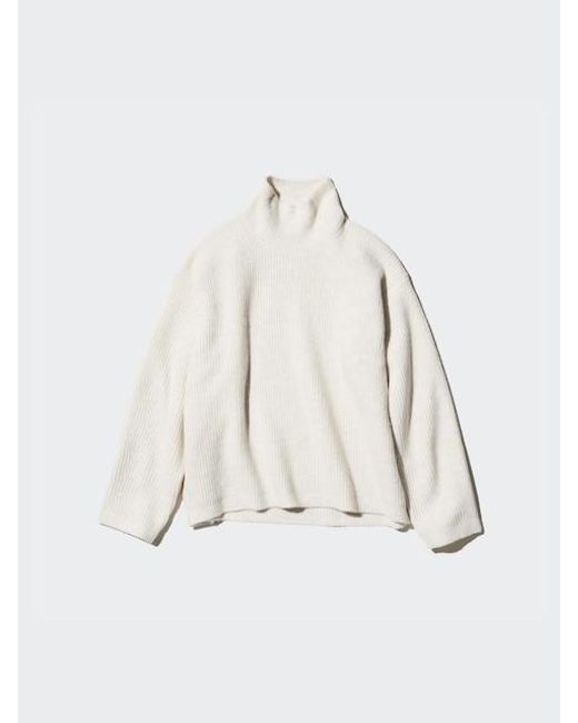 Uniqlo Natural Soufflé Yarn High Neck Jumper
