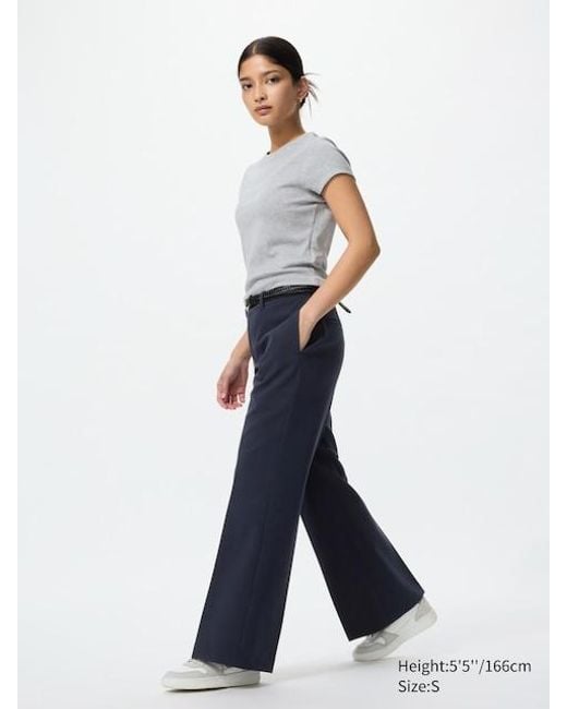 Pantalón Smart Acampanado Uniqlo de color White