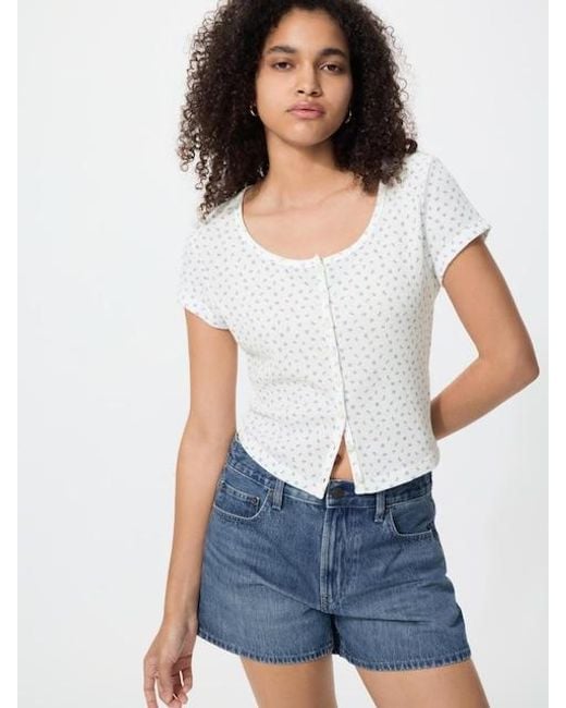 Uniqlo White Waffle Mini T-Shirt (Patterned, Deep Neck) for men