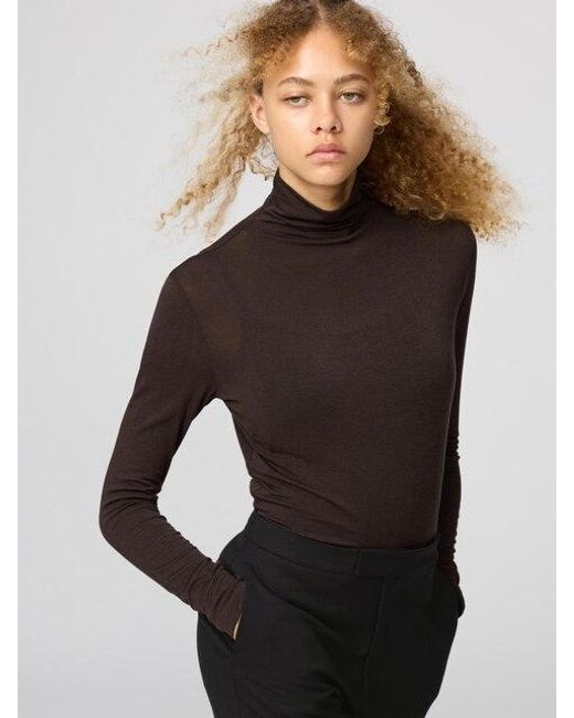 Uniqlo Black Heattech Extra Warm Cashmere Blend Turtleneck T-Shirt (Long Sleeve)