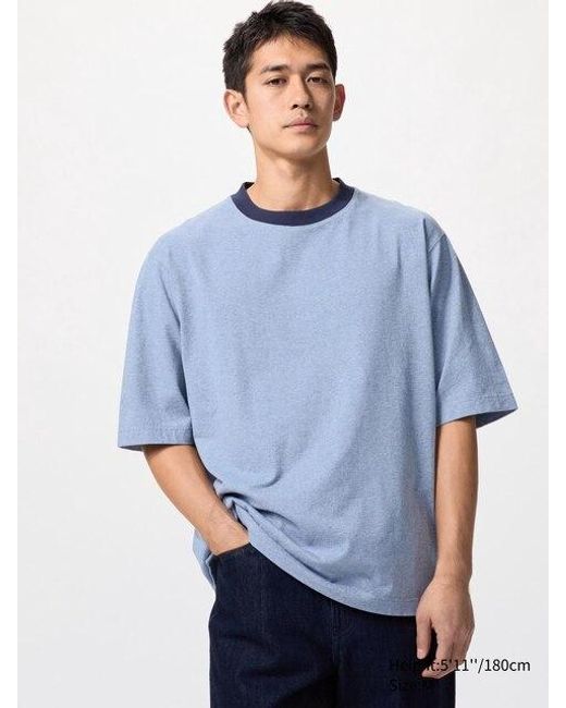 Camiseta Oversize (Color Block) Uniqlo de hombre de color Blue