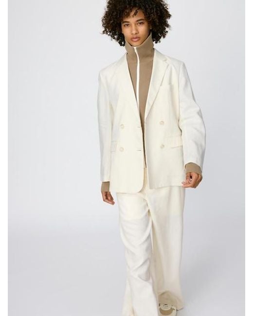Uniqlo White 100% Premium Linen Jacket