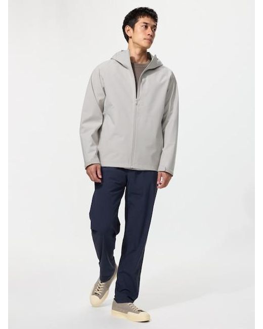 Uniqlo Gray Ultra Stretch Trousers (Longer) for men