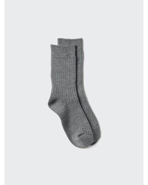 Uniqlo Gray Heattech Socks (Ribbed)