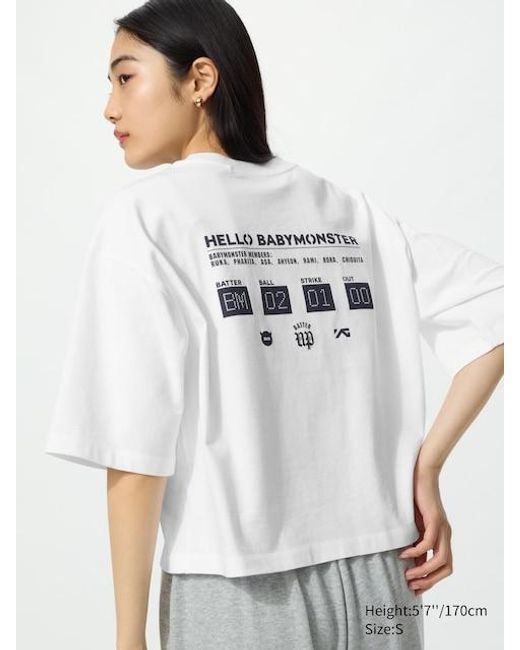 Uniqlo White Babymonster Ut Graphic T-Shirt
