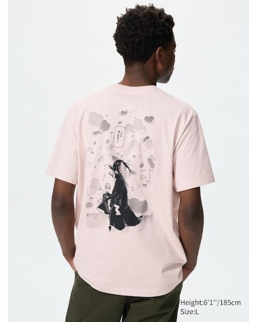 Uniqlo Pink Manga 100Th Ut Graphic T-Shirt (Kaguya-Sama: Love Is War) for men