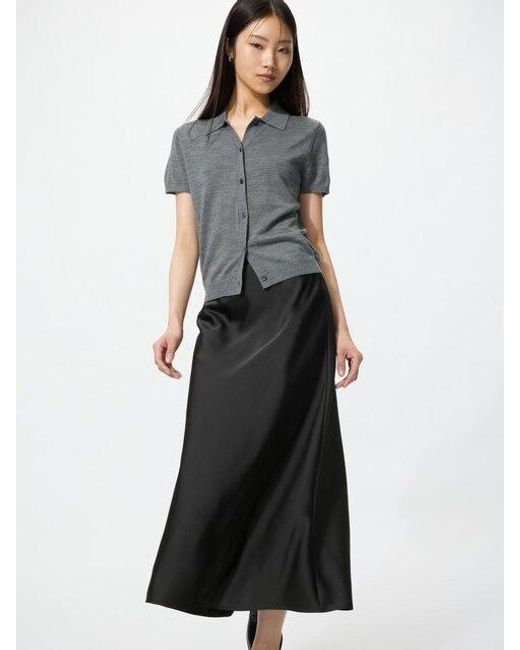 Uniqlo Black Satin Skirt