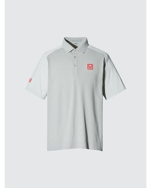 Uniqlo Gray Dry-Ex Polo Shirt (Adam Scott, Logo) for men