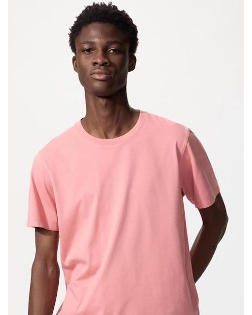 Uniqlo Pink 100% Supima Cotton T-Shirt for men