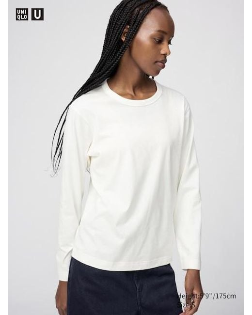 Uniqlo White 100% Supima Cotton T-Shirt (Long Sleeve)