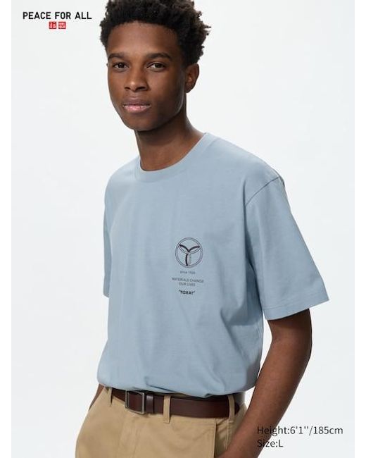 Uniqlo Blue Peace For All T-Shirt (Toray Industries) for men