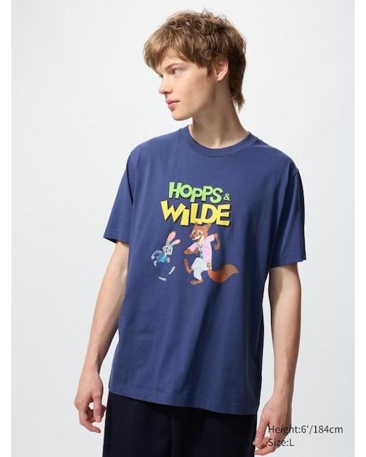 Uniqlo Blue Zootropolis Ut Graphic T-Shirt for men