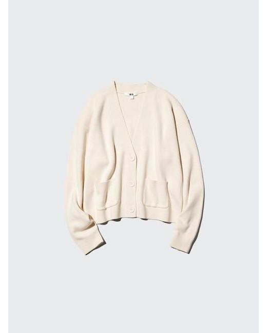 Uniqlo Natural Smooth Cotton V Neck Cardigan