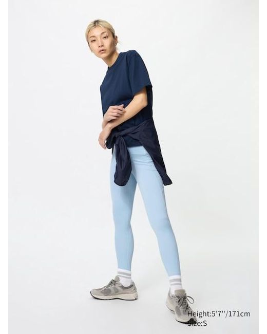 Uniqlo Blue Airism Soft Leggings (Lang)