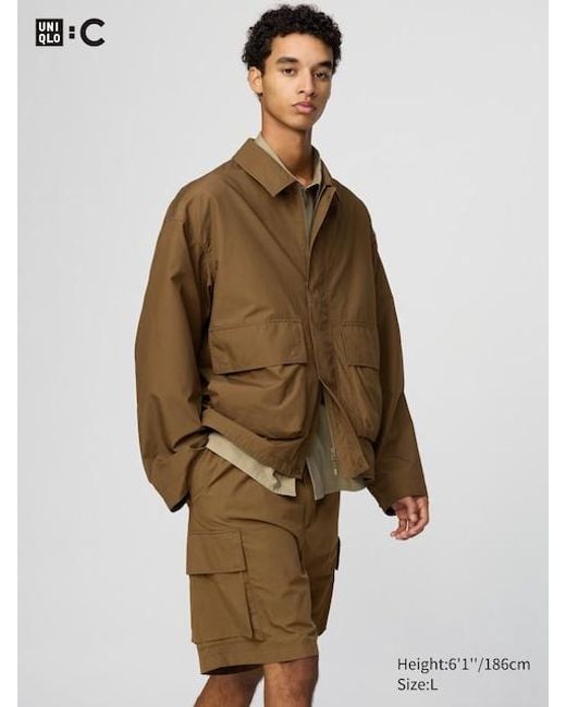 Giubbotto Cotone Taglio Corto di Uniqlo in Brown da Uomo