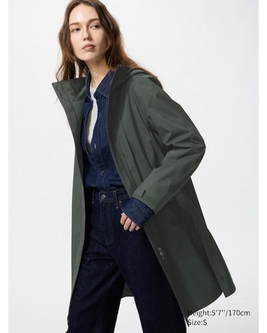 Giacca A Vento Blocktech Con Cappuccio Taglio Lungo di Uniqlo in Blue