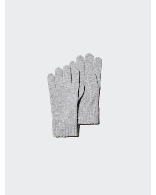 Guanti 100% Cashmere di Uniqlo in White