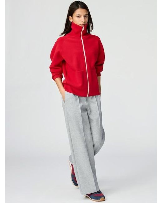Uniqlo Red Sweat Straight Trousers (Shorter)