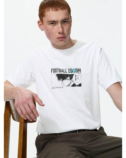 Uniqlo White Bluelock Ut Graphic T-Shirt for men