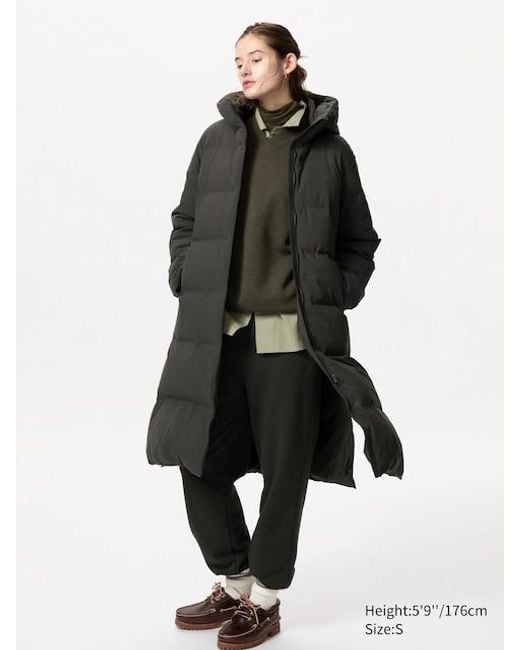 Uniqlo Black Seamless Down Long Coat
