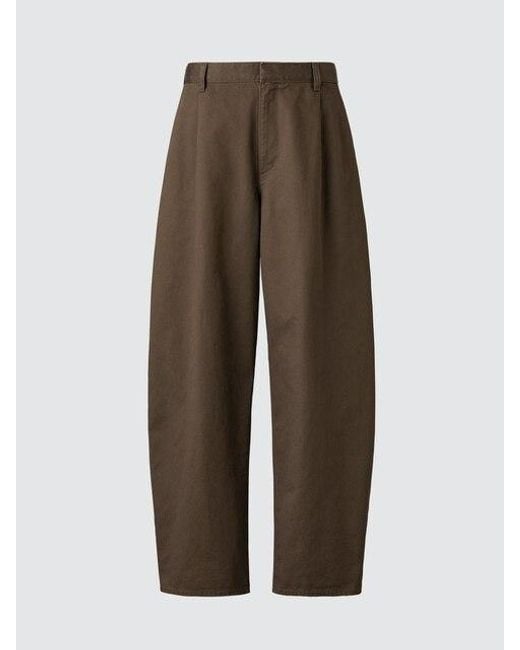 Uniqlo Brown Barrel Trousers (Longer) for men