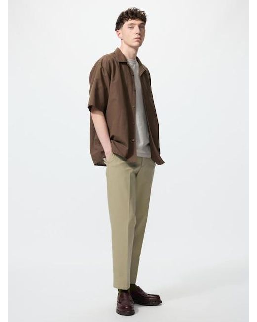 Uniqlo Natural Smart Ankle Trousers (Cotton) for men
