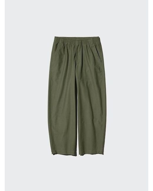 Uniqlo Green Jersey Easy Barrel Trousers for men