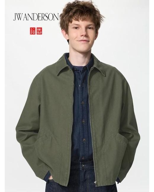 Uniqlo Green Zip-Up Blouson for men