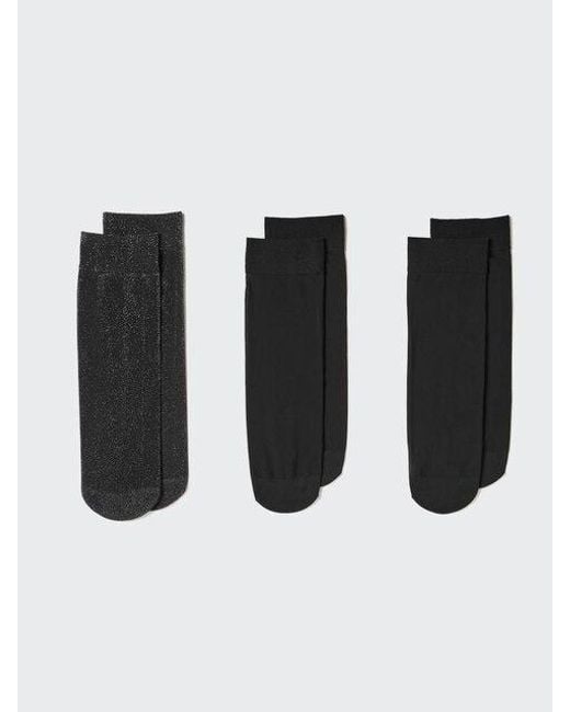 Uniqlo Black Socks (Sheer, Glitter, 3 Pairs)