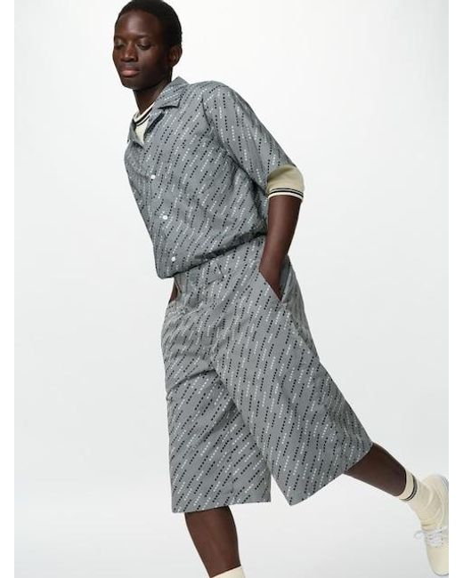 Uniqlo Gray Wide Shorts (Printed) for men